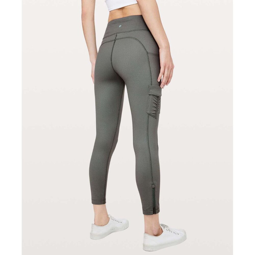 High-Rise Cargo Leggings in Olive Gray - Picture 3 of 9